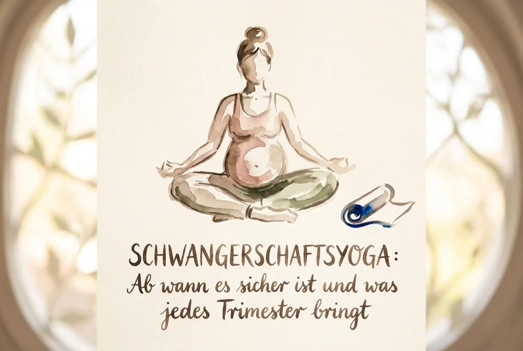 Professional header image for educational tutorial: Schwangerschaftsyoga: Ab wann es sicher ist und was jedes...