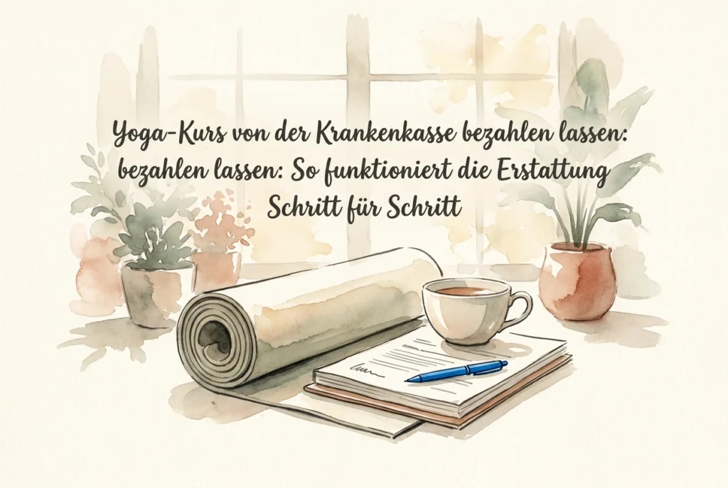 Professional header image for step-by-step guide: Yoga-Kurs von der Krankenkasse bezahlen lassen: So funkti...